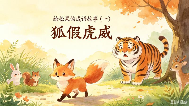 给松果的成语故事（一）狐假虎威